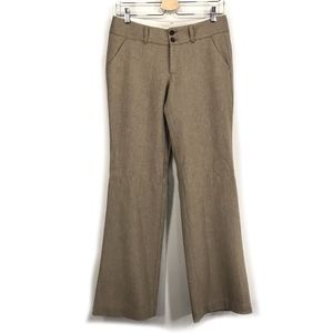 Tan Tweed Structure Flare Leg Work Pants